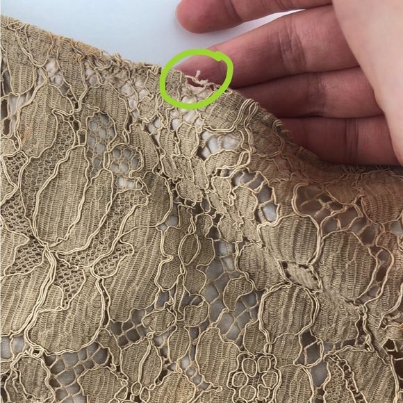 Prada Golden Nude Lace Overlay Skirt Sz 6 - Picture 9 of 12